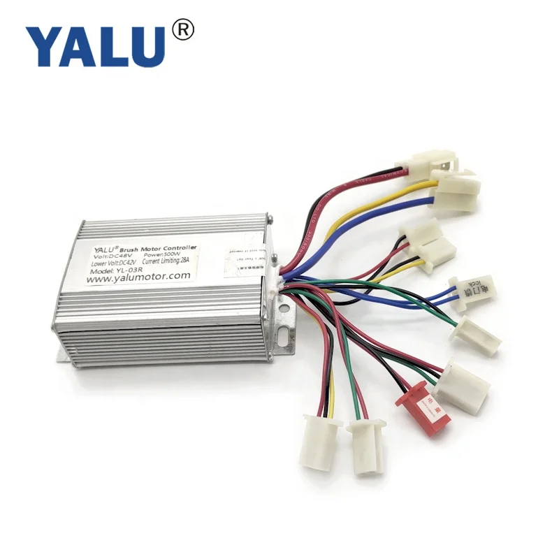 YALU MOTOR Ebike 500W 24V/36V/48V Brush Controller with Reverse Dual Speed Function for electric bicycle Scooter