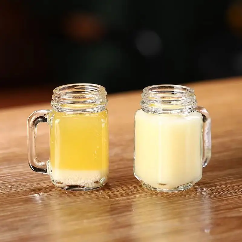 35ml 1oz Mini glass sealed jam jar with lid honey strawberry jam seasoning jar glass mini mason jar shot glass with lid