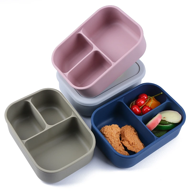 Новое поступление простой в уходе антипригарный силиконовый Ланч-бокс бенто нетоксичный Портативный с отделением для детей