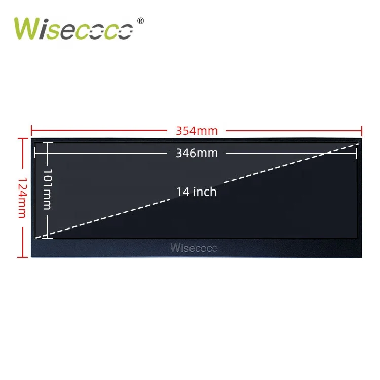 Uhd 14 Inch Portable Monitor 4k 3840x1100 Ips Bar Lcd Aida64 Ultra Wide Stretched Bar Lcd Screen Display