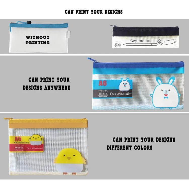 Ready to ship low price pvc plastic school stationary personalized transparent pencil pouch bag custom pencil case