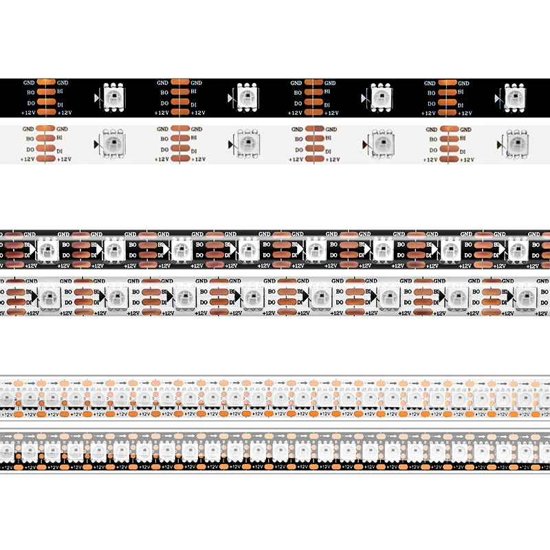 WS2815 адресуемый цифровой pixeldream цвет 5050 rgb Светодиодная лента DC12V 10 мм 60 светодиодов/метр rgbic rempoint возобновление
