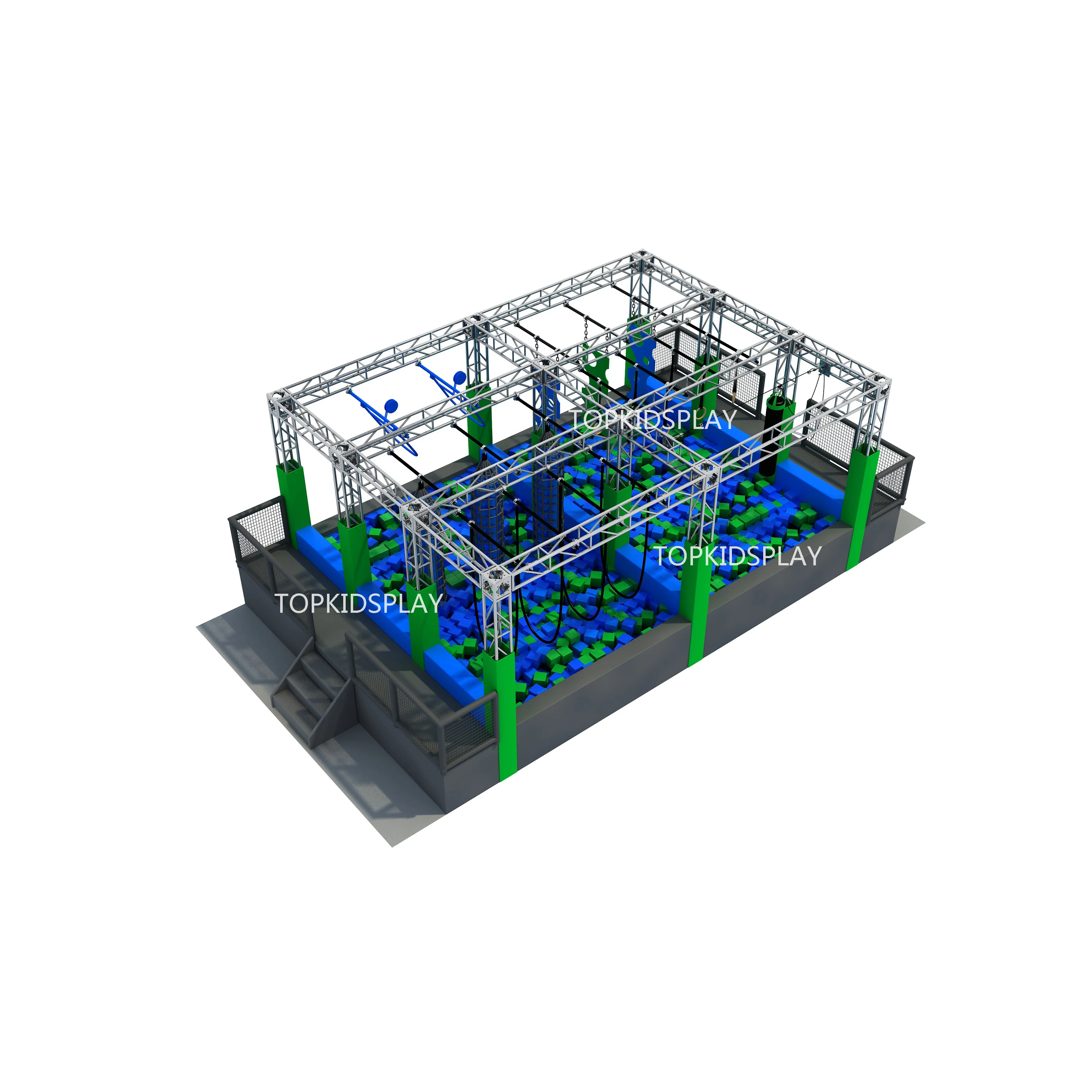 Commercial ninja warrior slackline obstacle course for kids