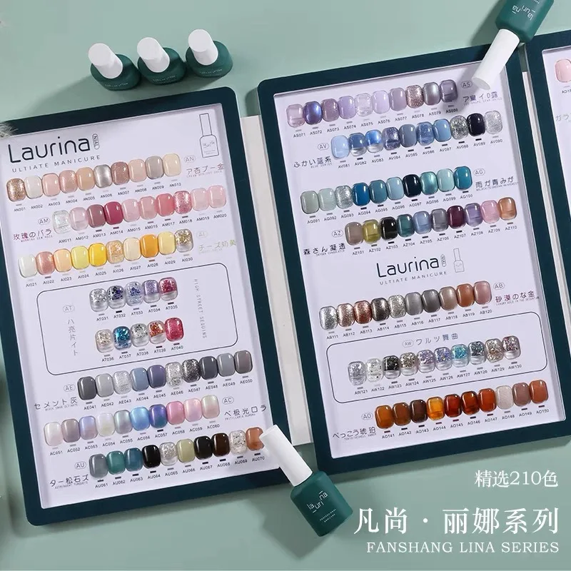 LAURIAN Wholesale Set 15ml 210 Colors Manicure Nail Art Salon Base and Top Coat Enamel Varnish Uv Gel Nail Polish Kit