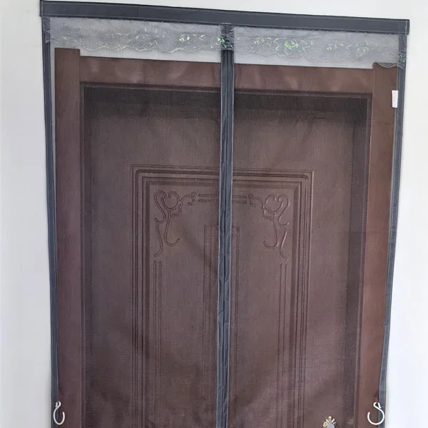 Fiberglass Magnetic curtains for door with mesh curtain free anti mosquito door screen
