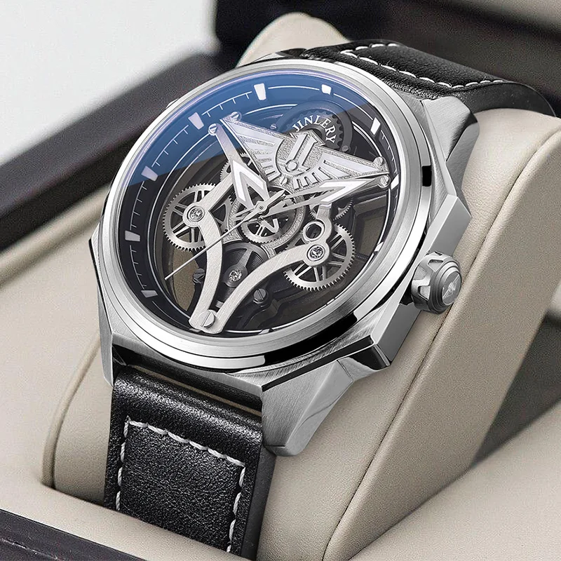 Luxury Trending Leather Strap Automatic Movement Custom Logo Men Mechanical major Watch manufacturers
