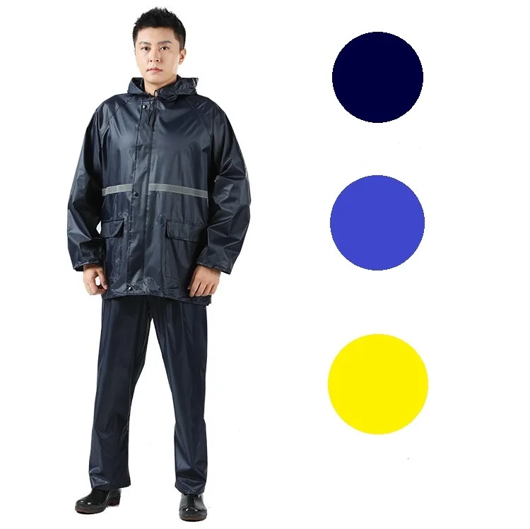 China top quality reflection waterproof rain jacket adults rain wear coat work uniform rain suit raincoat for men