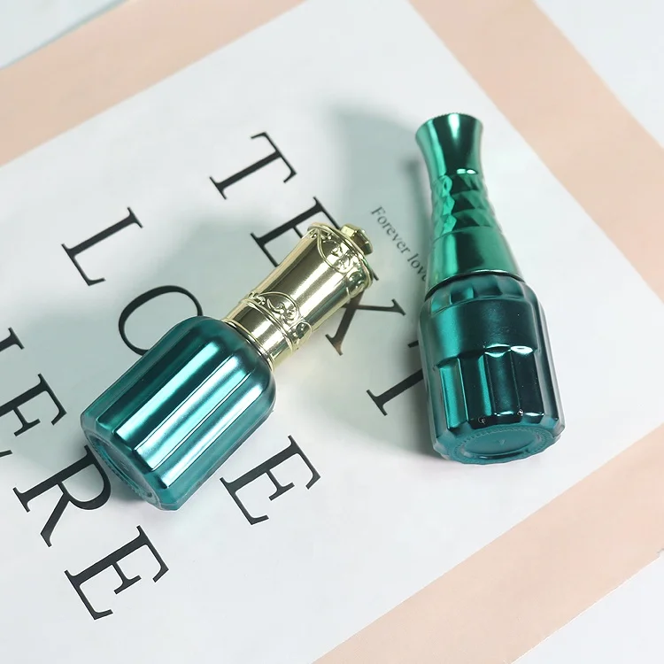 Custom varnish bottle green fancy packaging for empty nail polish bottle 10ml