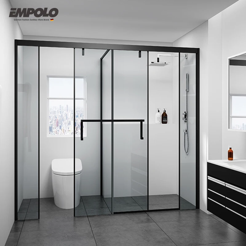Hot Sale Bathroom Aluminum Frame Shower Door Hotel Modern Tempered Glass square Sliding Shower Enclosure Bathroom Shower Room