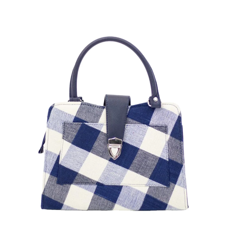 
Fashion Handmade High quality Checked Loincloth Cotton Printed Handbag with Thai Fabric 