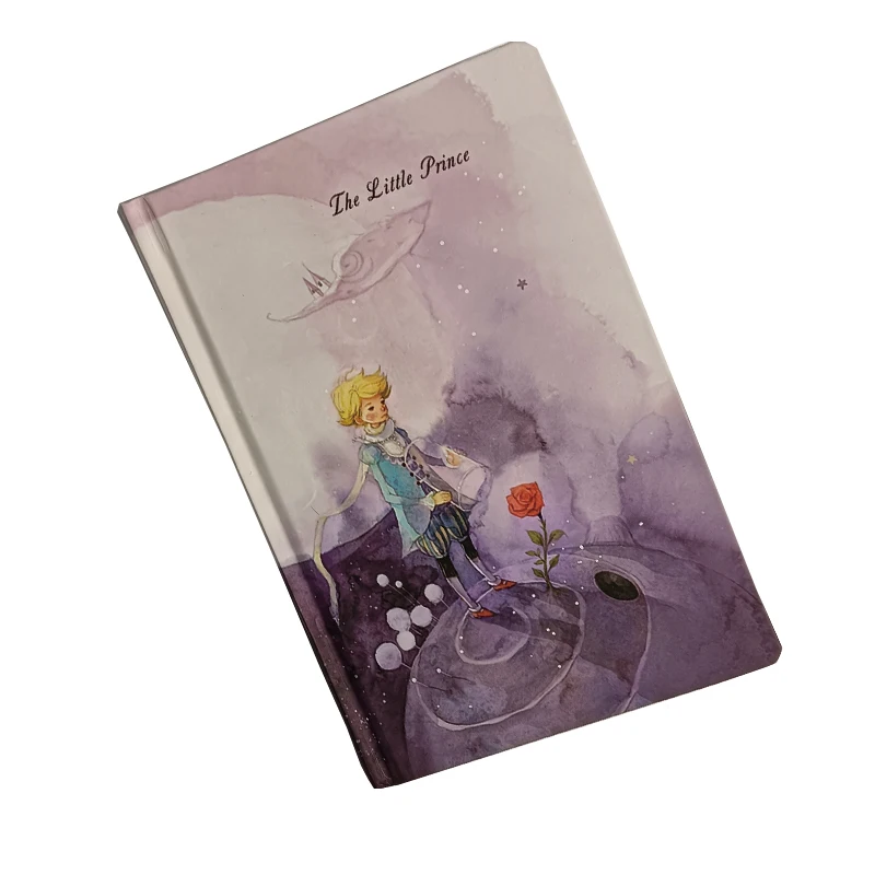 Little prince custom printing round spine Fairy tale style notebook with ribbon for girl children kids planner notepad journal