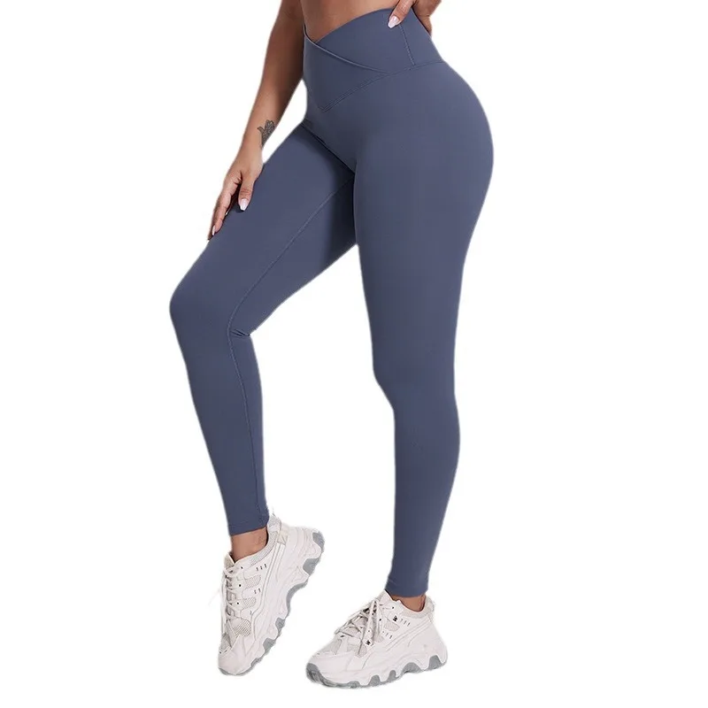 Crossover Waist Gym Tights Fitness 2024 New Yoga Leggings Women Tight Pants For Athletic