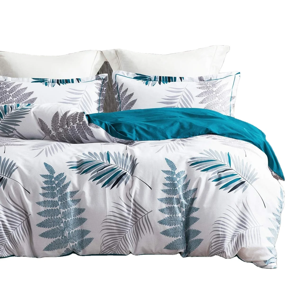 Floral Printed Custom Size 100% Lyocell 300 Thread Count Comforter Cover Set Bamboo Bed Cover Bedding Set