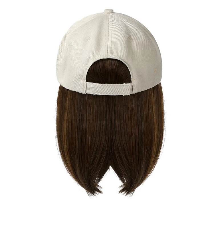 One piece wig duck tongue with bob head wig baseball cap bobo head European and American foreign trade manufacturers in stock
