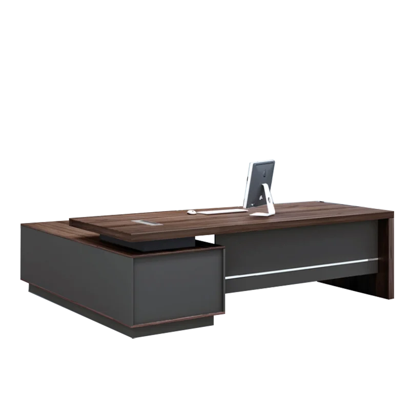 Chuangyue Modern large L-shaped boss desk medium density fiber wood is suitable for school offices