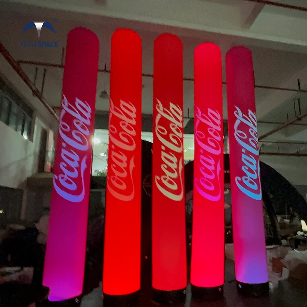 500x60 cm 15ft advertising custom LED inflatable tube light decorative inflatable  pillars LED lighting columns