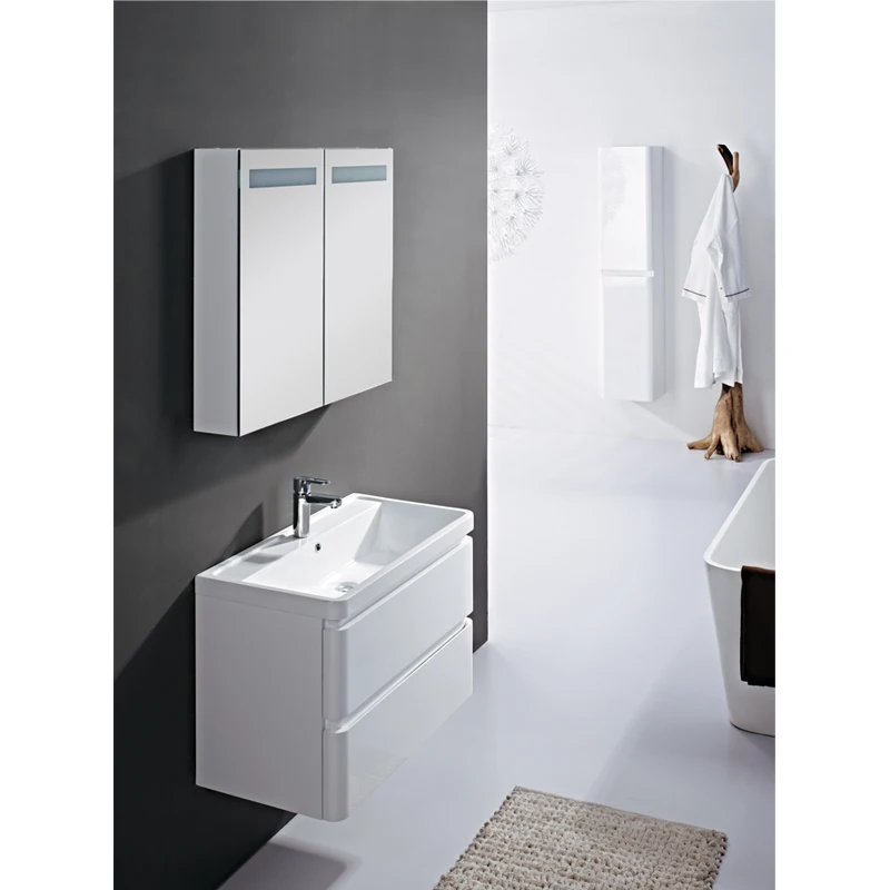 
modern bathroom vanity cabinet unit with basin and mirror cabinet 