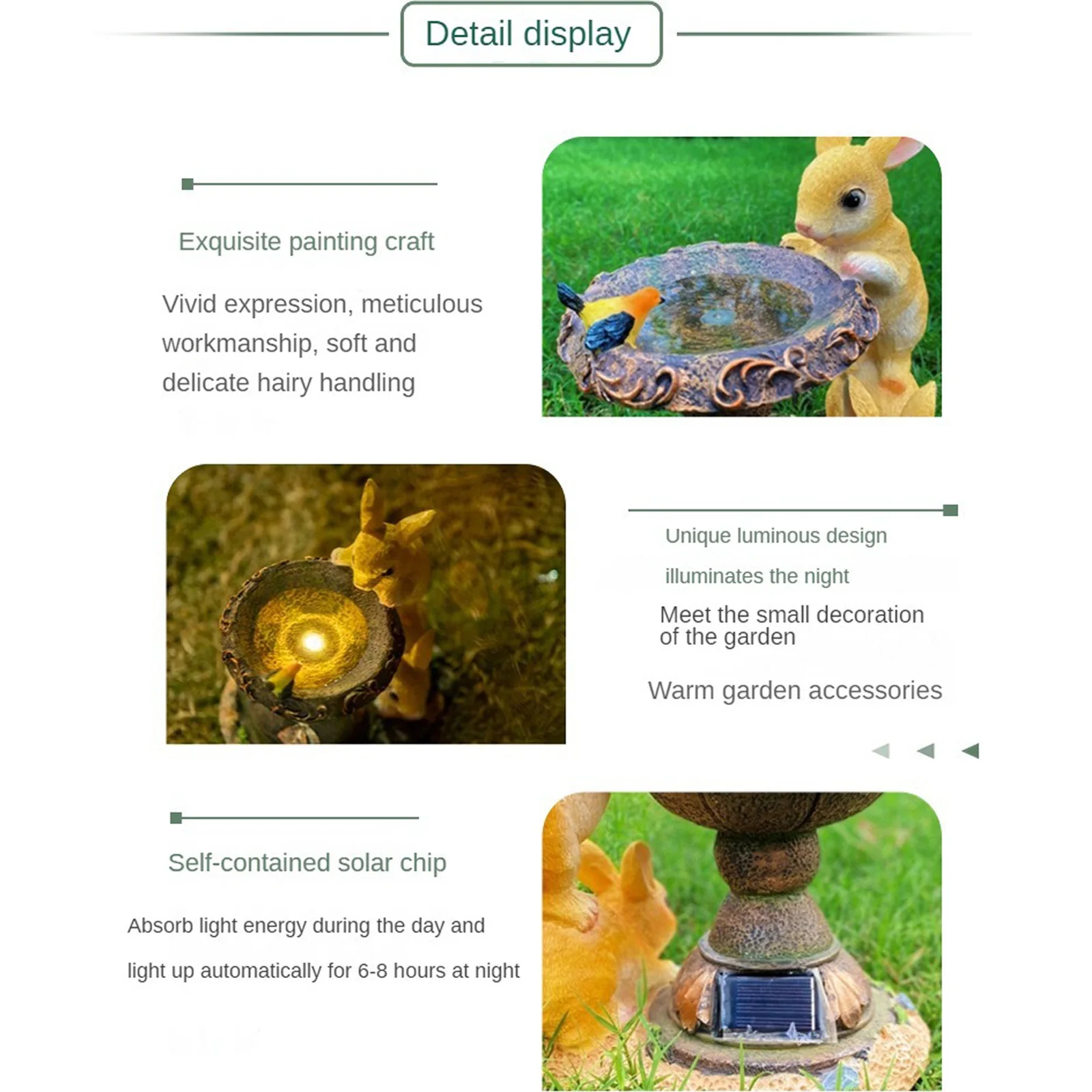 Resin material cat shaped garden decoration, outdoor solar lights, lawn decoration ornaments