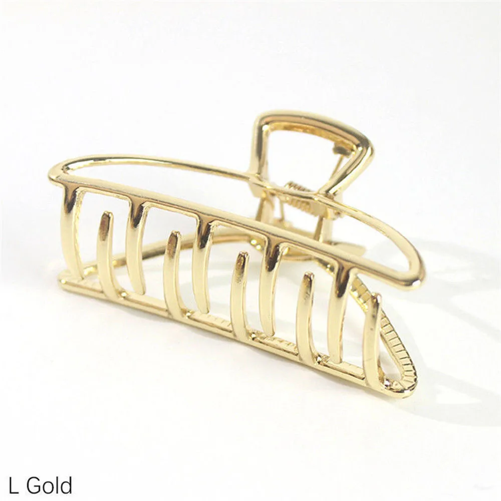 Women Girls Geometric Hair Claw Clamps Hair Crab Moon Shape Hair Clip Claws Solid Color Accessories Hairpin T1271