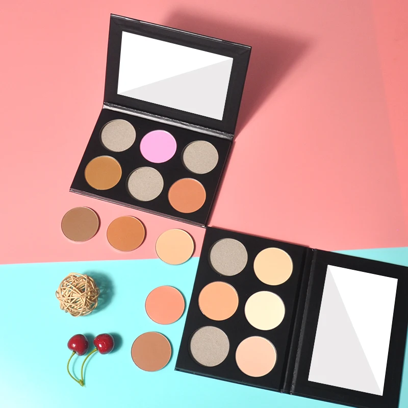 Wholesale OEM blush highlighter private label contour bronzer palette vegan makeup blush