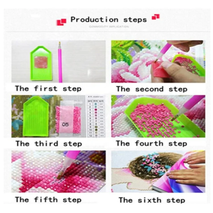 
Popular holiday supplies flower image round diamond painting full diamond painting sale 3 sets of painting embroidery 