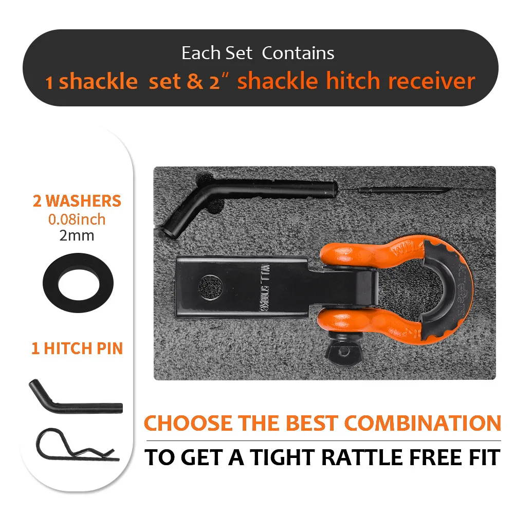 Professional OEM Car modified trailer ring trailer quick release U-type shackle connector trailer hitch receiver