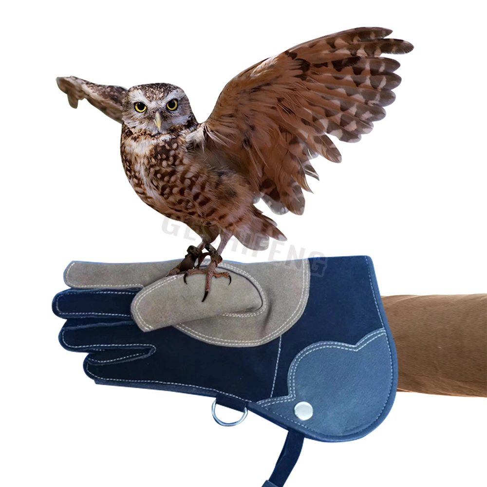High quality Multi Color Customization Cow Leather Falconry Nubuck Leather 31cm*13cm Long Glove hawking Eagle Falconry Gloves