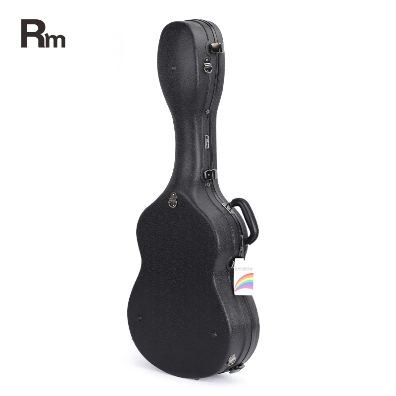 Rm ABS Material Musical Instrument Hard Shell Case Acoustic Guitar Black Portable Case Lightweight Guitar Case