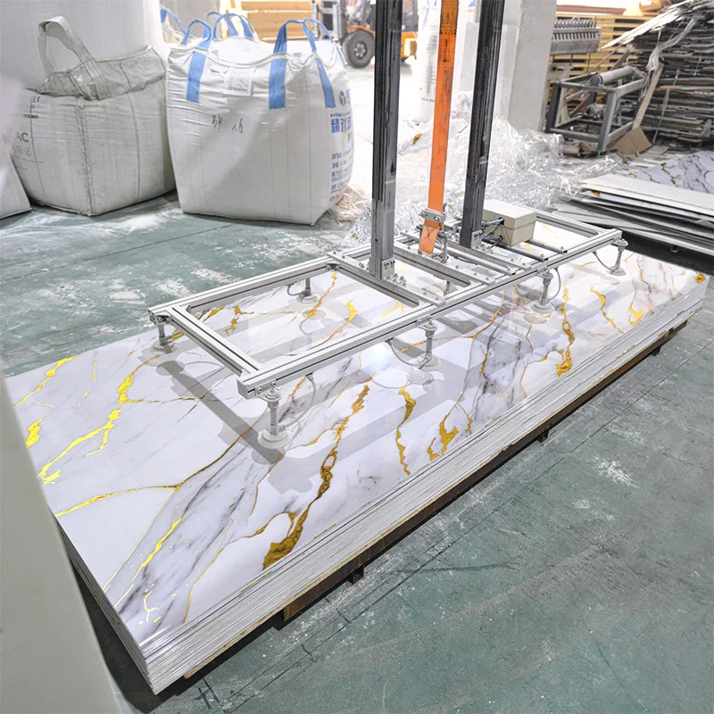 Demax Hot Home Marble Wall 1.22*2.44M PVC Marble Alternative HIGH Glossy UV 2.5 3MM Sheet Wall Panel