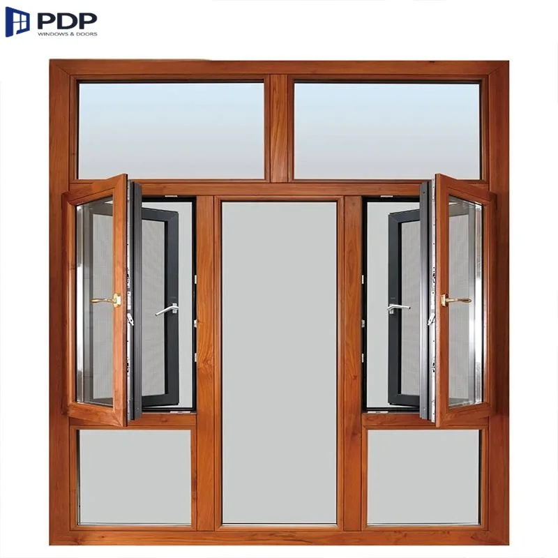 Pine Wood-Aluminum Clad Tilt&Turn Windows Triple-Glass Residential Use with Features Casement Windows