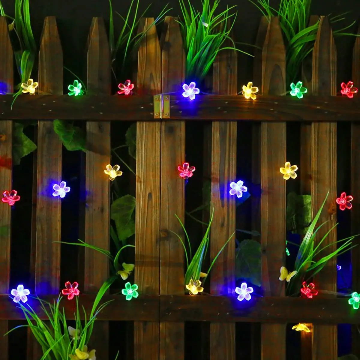 Solar String Flower Lights Outdoor Waterproof 50 LED Fairy Light Decorations for Garden Fence Patio Yard Christmas Tree