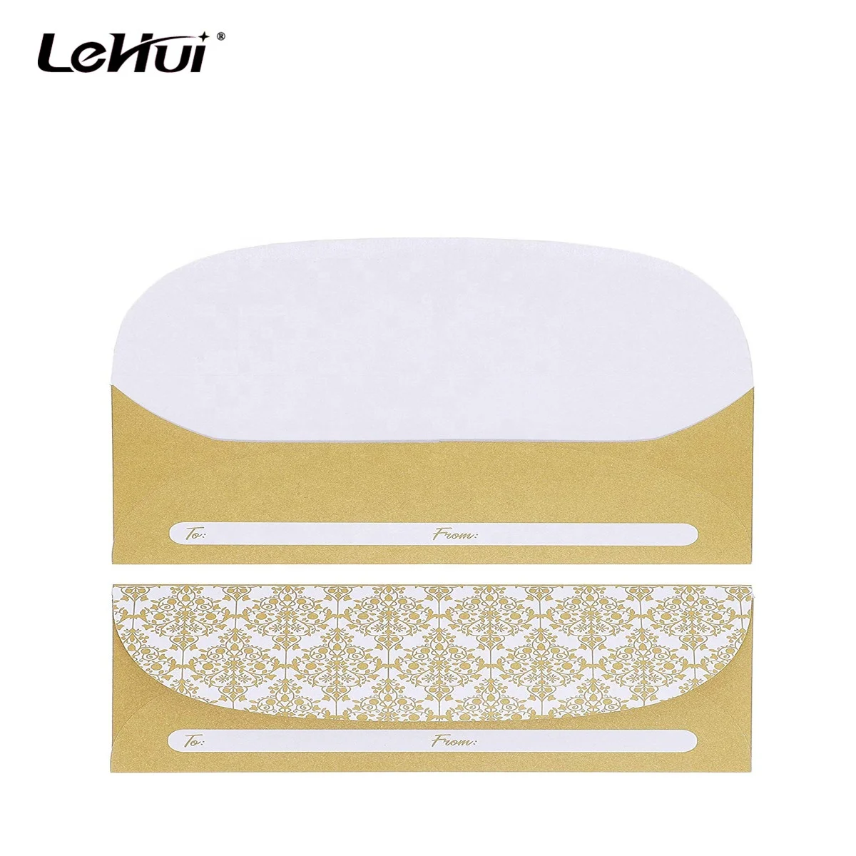 Bulk sale 100-Pack 6.5 x 3 Inches Currency Envelopes With gold designs For Cash Gifts Graduations Weddings and Birthdays