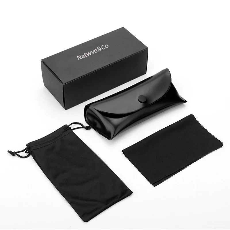 2023 Packing Box Custom Logo Pouch Cleaning Clothes Packaging Bag Sunglasses Case Black Optical Glasses Box