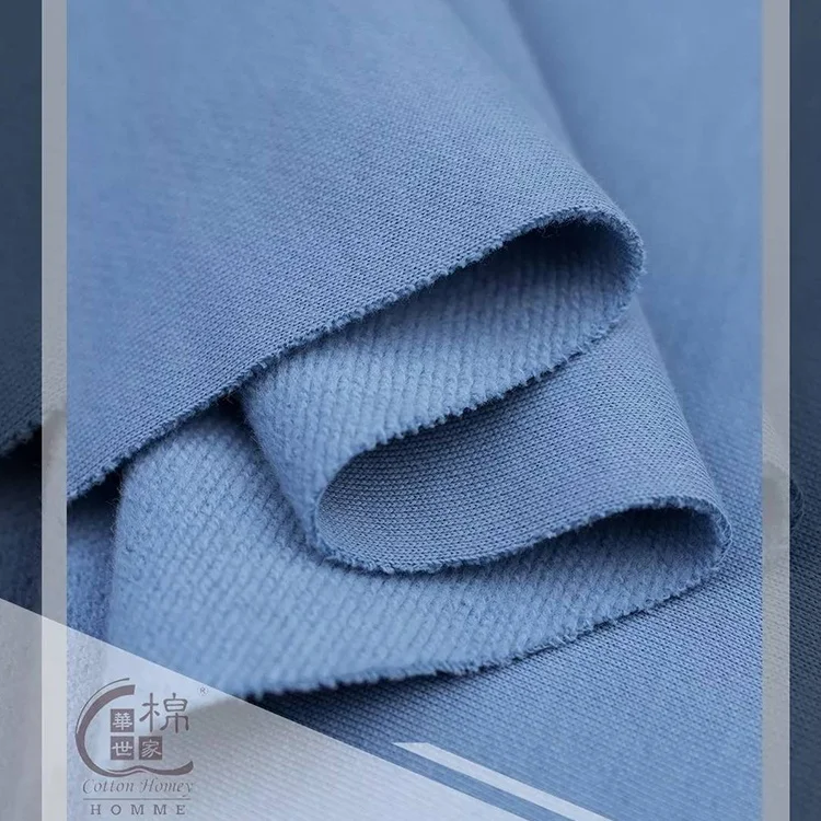 Wholesale plain pattern 100 Cotton Fleece Sweatshirt Fabric Textile Brushed Back Fleece Fabric For Fleece Hoodie
