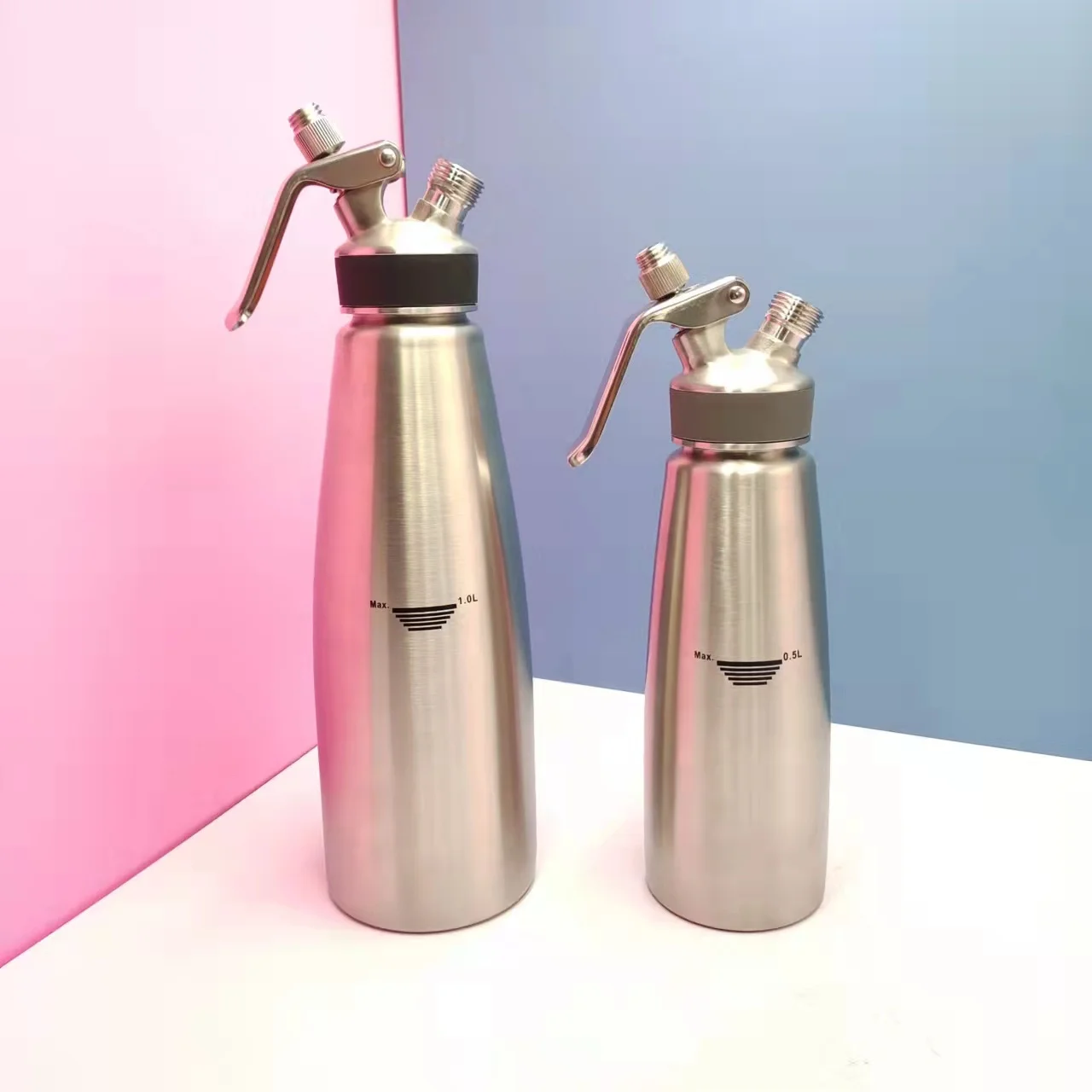 Custom 500ml 1000ml Stainless Steel Nitro Cold Brew Dispenser cream whipper Dessert Tools With Three Stainless Steel Nozzles
