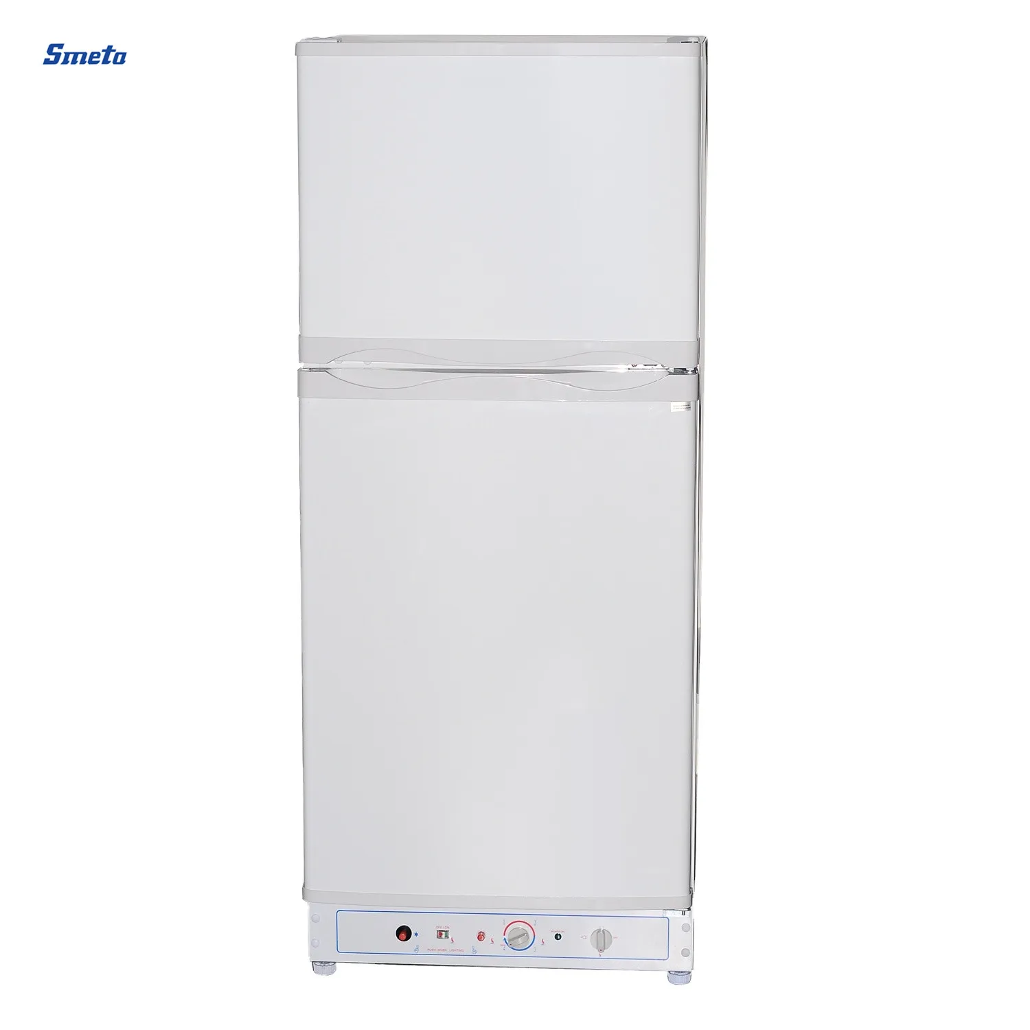 Smeta 225L Double Door Top Freezer LPG Gas AC Absorption Refrigerator