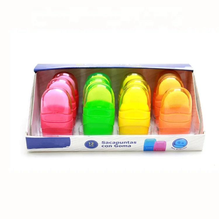 Custom metal blade single hole pencil cutter cosmetic eyeliner sharpening machine school kids plastic carpenter pencil sharpener