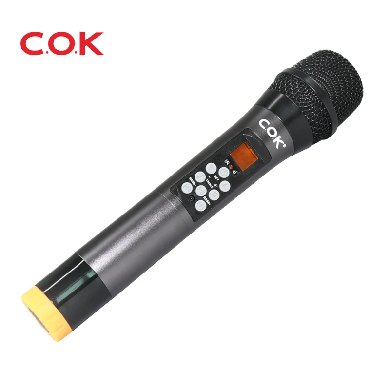 Chinese COK new designed wireless charging  UHF sing2 microphone with commonly used accessories & parts