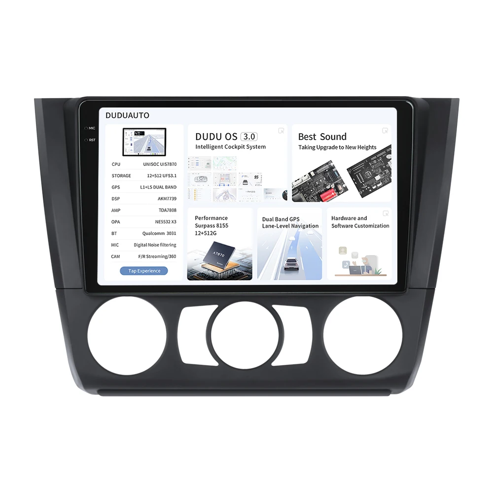 DUDU7 Автомагнитола 2din UIS7870 Android 13 DVD-плеер 12 + 512 ГБ навигация GPS для BMW 1 серии E88 E82 E81 E87 2004-2011