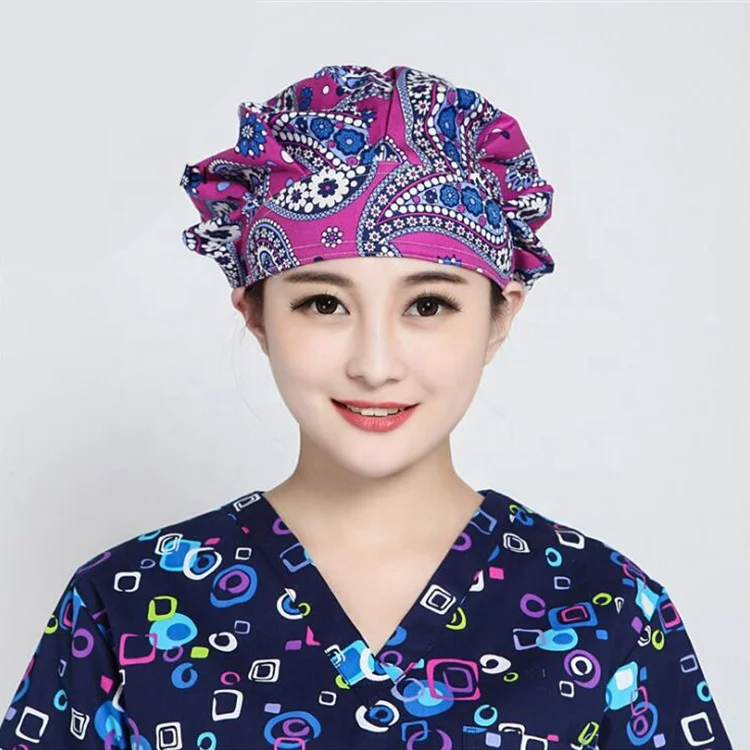 Surgical Hats Print Doctors Hair Medical Nurse Operating Room Caps