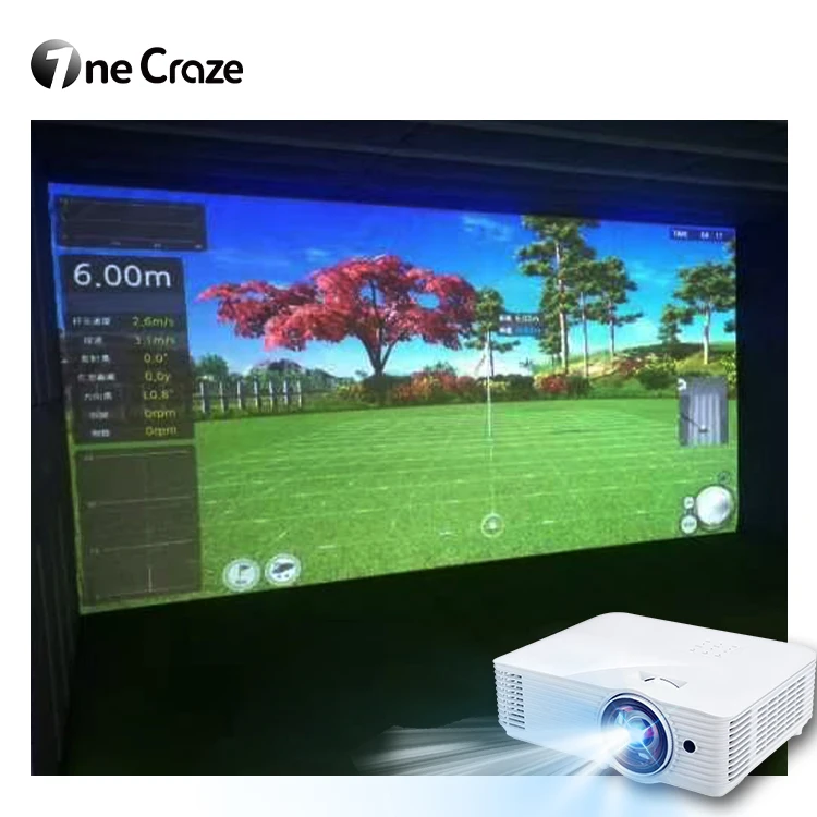Factory Direct Golf Simulator Indoor Family Golf Screen Interactive Projection AR Golf Sport Simulator For Sport Amusement Park