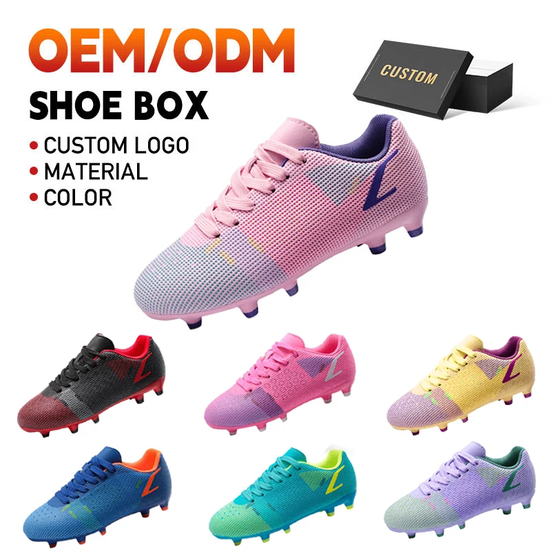 Custom Factory Training Indoor Sports Shoes Kids Boy Girl Soccer Cleats Shoes Football Boots Customize Football Shoes For Kids