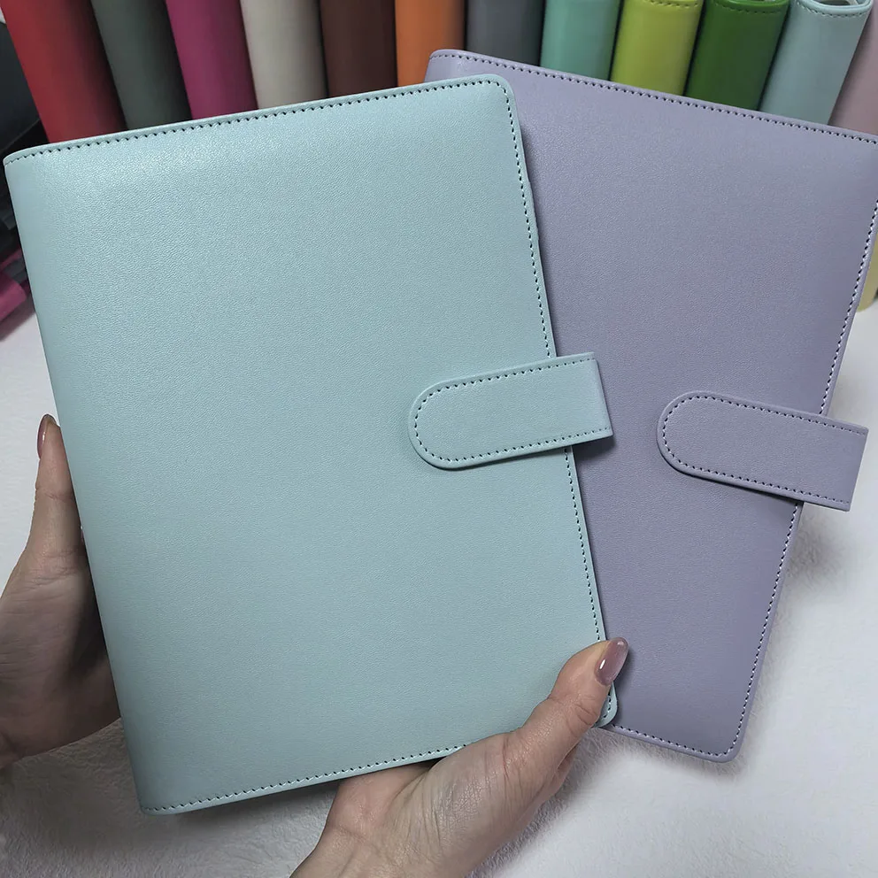 A5 Macaron PU Leather Savings Challenge Agenda Book Cover Custom Daily Planner The 100 Envelope Binder With Magnetic Buckle