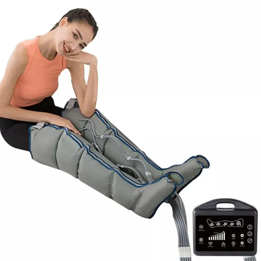 Air Compression With Massage Machine Circulation Exerciser Full Therapy Shiatsu 360 Foot Relax Health Care Leg Massager