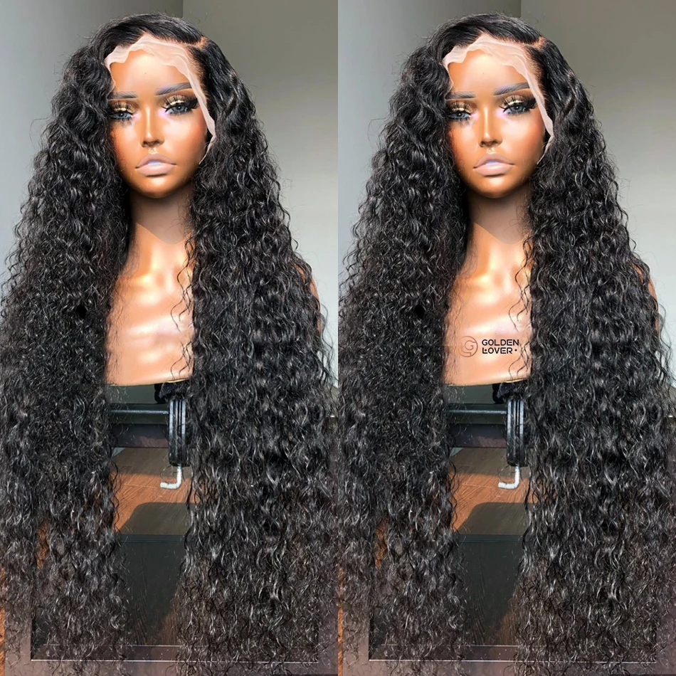 Cheap Price Brazilian Water Wave Remy  Human Hair  Transparent 13*4 Lace front Wig for black woman