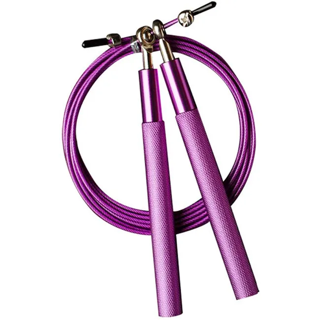 custom logo adjustable self lock speed steel wire skipping jump rope