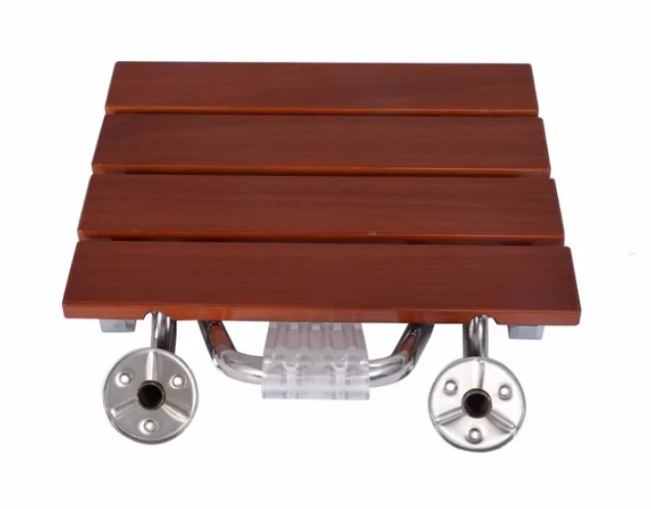 Wall Mounted Folding Shower Seat Teak Wood Shower Bench