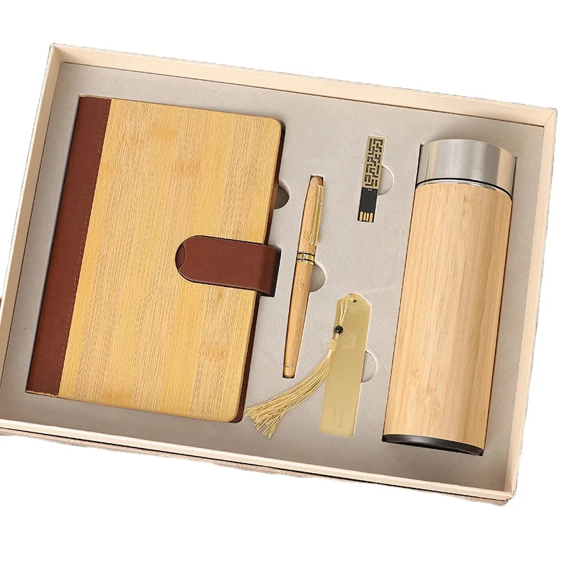 New Style Wood Bamboo A5 Note Book Custom Logo Gift Set Diary Notebook Covers Writing Notebook With Line