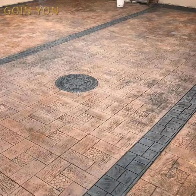 Lower Price PU Material Model G482 Wood Frame Decorative Flexible Imprinting Concrete Stamps Mold