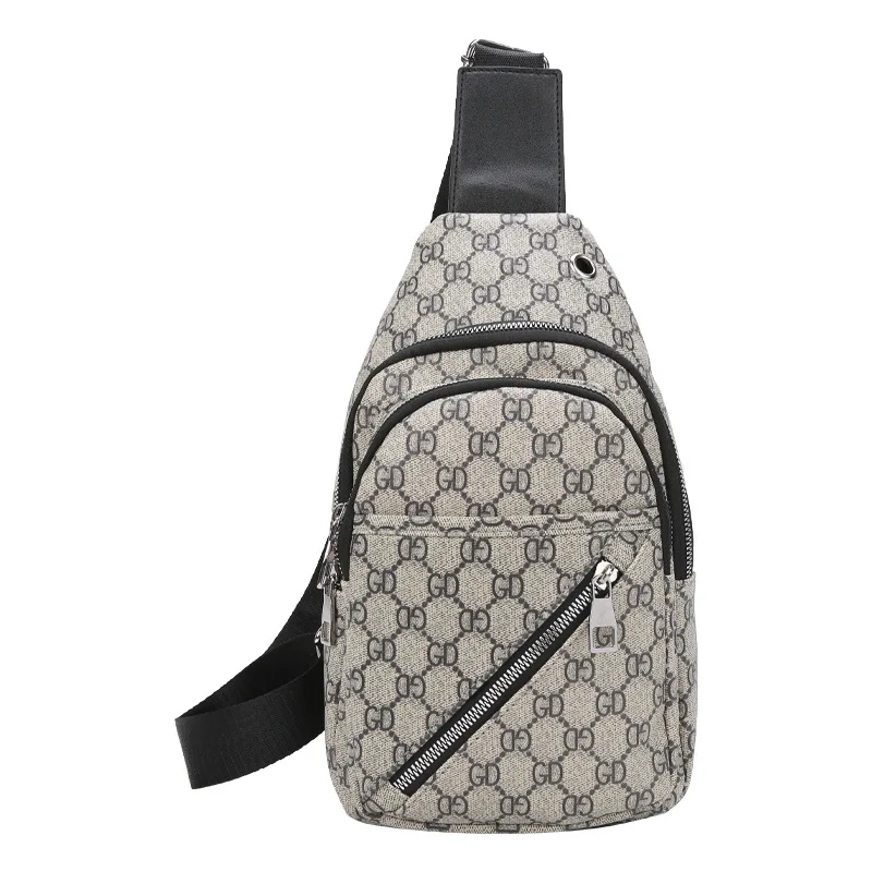 2021 Newest Luxury Fashion Diagonal Bags Casual All-match Shoulder Bag Plaid Design Chest Bag for Office Man wholesale